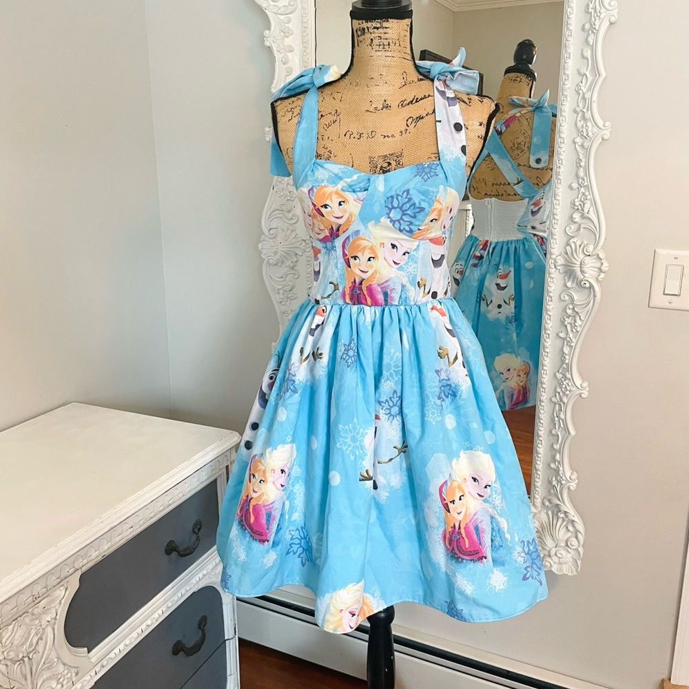 New York Couture *One of a Kind* Elsa FROZEN Bustier Tie Straps Dress